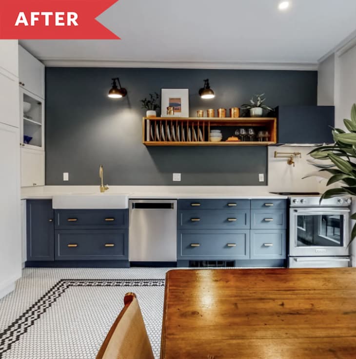 Blue and White Kitchen Renovation IKEA with Before and After Photos